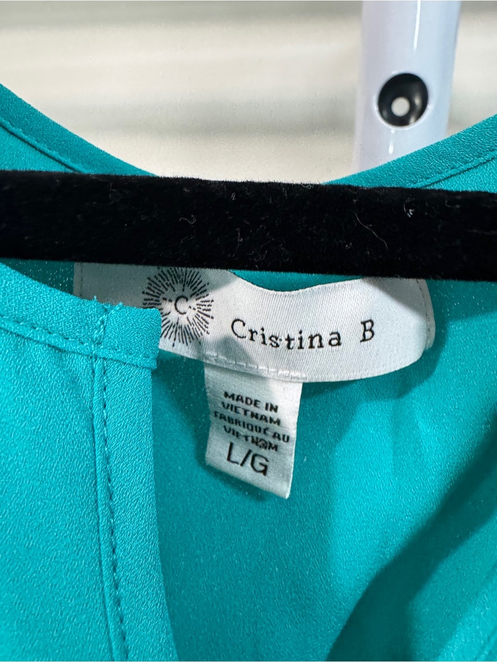 Turquoise Layered Tunic Top with 3/4 Sleeves - Picture 7 of 11
